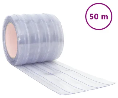 Image de vidaXL Rideau de porte Transparent 200x1,6 mm 50 m PVC