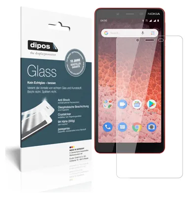 Produktbild von 2x Schutzfolie für Nokia 1 Plus - Anti-Shock 9H Folie dipos Glass Kunststoffglas