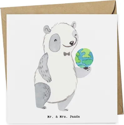 Produktbild von Mr. & Mrs. Panda doppelkarte Ozeanograf Herz - Weiß - Geschenk, Studium, Glückwunschkarte, Grußkarte, Meeresforscher, faltkarte, Meeresbiologe, anlasskarte, Klappkarte