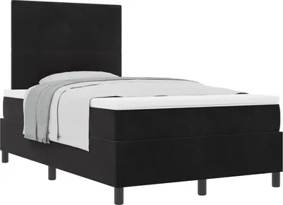 Zdjęcie produktu dla Łóżko sprężynowe z materacem Czarny 120 x 190 cm Aksamit