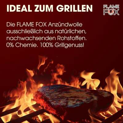 Produktbild von Flame Fox Anzündwolle Kaminanzünder Brennwolle in versch. Größen