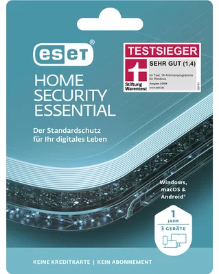 Produktbild von ESET HOME Security Essential 5U 1Y Produktkarten
