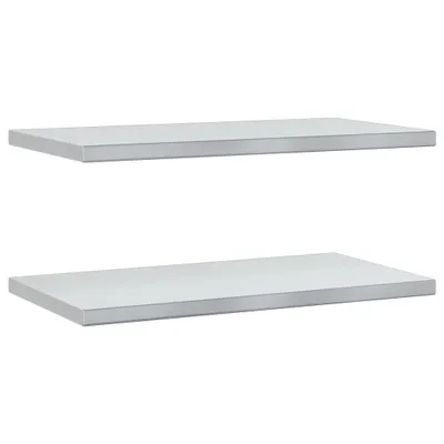 Obrázek produktu pro Nástěnné police 2 ks 75 x 40 cm stříbrná nerezová ocel