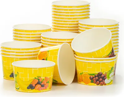 Produktbild von 50x Eisbecher, Eis- Pappbecher, Früchtebecher mit 260 ml Füllvolumen