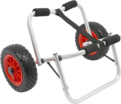 Produktbild von Kajakwagen Aluminium Kanuwagen Faltbare Wagen zum Transport von Booten faltbar mit robusten aluminiumrahmen Faltbar, 80 kg Tragkraft, 25,4 cm PolyurethanRäder, mit Spanngurt