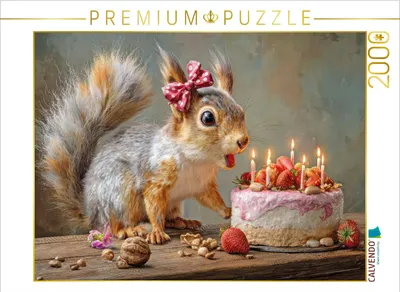 Produktbild von CALVENDO Puzzle Eichhörnchenliebe | 2000 Teile Lege-Größe 90x67cm Foto-Puzzle für glückliche Stunden