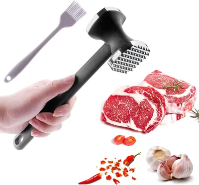 Zdjęcie produktu dla Dwustronny zmiękczacz do mięsa - idealny do sznycli i steków - czarny