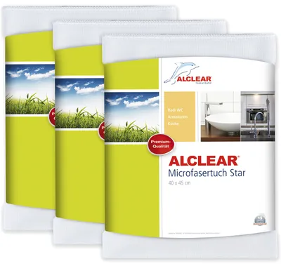Zdjęcie produktu dla ALCLEAR zamiast 32,85 EUR! Zestaw 3 sztuk ściereczek z mikrofibry, specjalne ściereczki do łazienki i kuchni