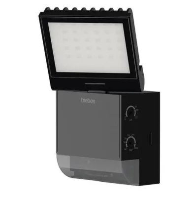 Imagen del producto de Theben THE theLeda S8-100 BK: Foco LED con sensor de movimiento para montaje en pared, 8W
