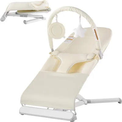 Immagine prodotto di Sdraietta per neonati Seggiolino a dondolo Sdraietta per neonati 68,5x41x60cm Beige 0-9 mesi - Sicurezza e comfort per i neonati - Regolabile e portatile