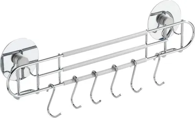 Immagine prodotto di Ringhiera da cucina WENKO TurboFIX con 6 ganci, fissaggio senza foratura