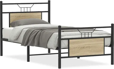 Produktbild von vidaXL Bettgestell ohne Matratze Sonoma-Eiche 80x200 cm Holzwerkstoff