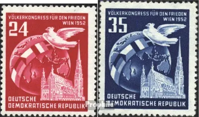 Produktbild von Briefmarken DDR 1952 Mi 320-321 (kompl.Ausg.) postfrisch Völkerkongreß für den Frieden