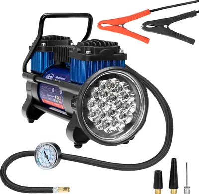 Produktbild von alca® Kompressor zum Anschluss an die 12-V-Autobatterie mit LED-Licht und 10 bar Luftdruck
