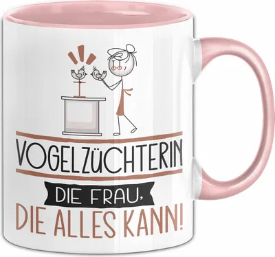 Produktbild von Vogelzüchterin Geschenk Tasse Becher Die Frau Die Allen Kann Geschenkidee für eine Vogelzüchterin Lustig (Rosa)