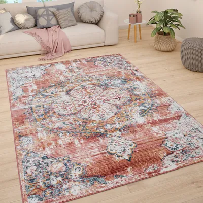 Immagine prodotto di Tappeto soggiorno a pelo corto vintage pastello moderno motivo orientale dimensioni 120x170 cm