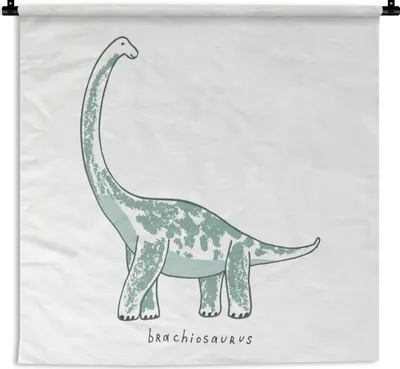 Produktbild von MuchoWow® Wandteppich Wandbehang Kinderzimmer - Dinosaurier - Brachiosaurus - Junge - Mädchen - Kinder 150x150 cm Tapisserie Dekoration Wandtuch - Wohnaccessoires - Modernes
