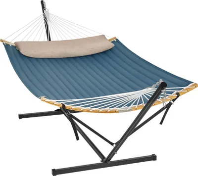 Produktbild von SONGMICS Hängematte mit Gestell, Kissen, bis 200 kg belastbar, Garten, blau