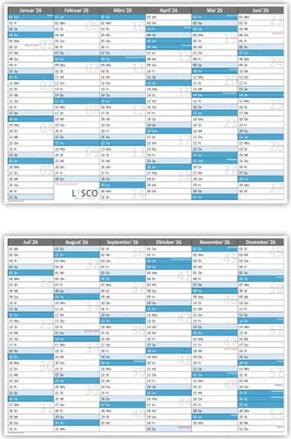 Produktbild von Tafelkalender DIN A5 2026 (25 Stück) Format (148 x 210 mm) 300g BD Papier  beschreibbar