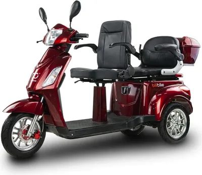 Obrázek produktu pro Seniorská mobilní koloběžka BILI BIKE SHINO G5 se silniční homologací, 2místná, TRIKE, 1000 W, 60V 20Ah, 25 km/h, červeny