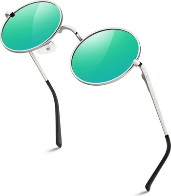 Produktbild von Hippie Sonnenbrille Herren Retro Rund Polarisiert UV400 Hippie Brille Dame