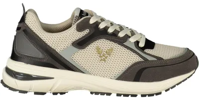 Produktbild von Weißer Herrensportschuh mit Schnürsenkeln & grauen/blauen Details