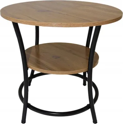 Zdjęcie produktu dla Stolik kawowy okrągły loft fi 56x55cm dąb naturalny