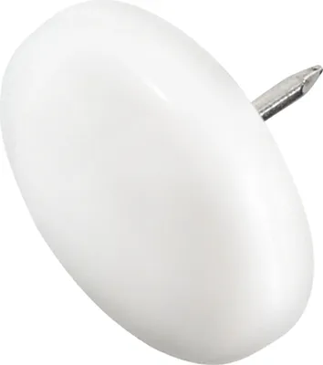 Produktbild von Adsamm® | 100 x Kunststoffgleiter mit Nagel | Ø 30 mm | Weiß | rund | Möbelgleiter mit Stift in  von Adsamm®
