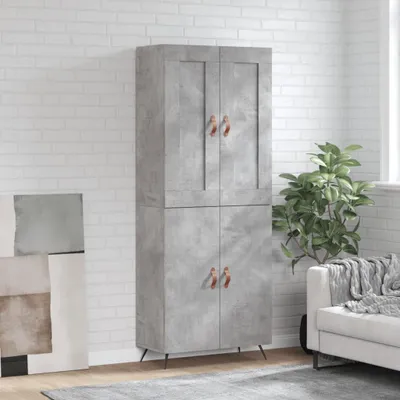 Obrázek produktu pro vidaXL Highboard concrete grey 69,5x34x180 cm odvozený dřevěný výrobek