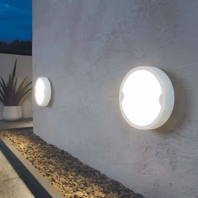 Produktbild von LED Außenwandleuchte Alfena rund flach weiß10W IP44