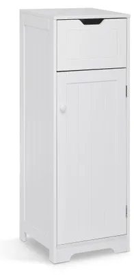 Produktbild von Kleiner Badezimmerschrank mit 1 Schublade und 1 Tür, 32 x 30 x 87 cm, weiß