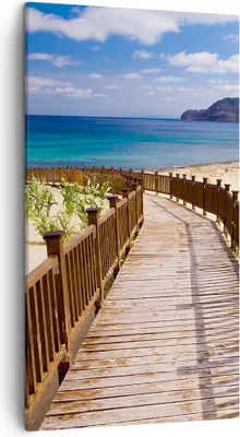 Produktbild von Bild auf Leinwand - Leinwandbild - Ozean Strand Sand Ufer - 45x80cm - Wand Bild - Wanddeko - Leinwanddruck - Bilder - Kunstdruck - Wanddekoration - Leinwand bilder - Wandkunst - PA45x80-2544