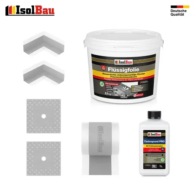 Dichtset Flüssigfolie 9,5kg Dichtband Dichtfolie Tiefengrund Dichtecke Dusche