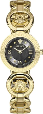 Produktbild von Versace Damen Armbanduhr Greca Jewel Schwarz Gold VEWCA0624