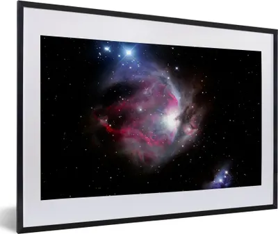 Produktbild von MuchoWow® MuchoWow® Gerahmtes Poster Orionnebel 60x40 cm - Poster mit zchwarzem Bilderrahmen - Schlafzimmer - Plakat in Rahmen - Drucken