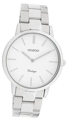 Image de Oozoo Damenuhr, série Vintage, modèle C20026, bracelet en acier inoxydable argenté, montre analogique, référence D3UOC20026