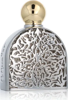 A close-up studio shot of a perfume bottle.