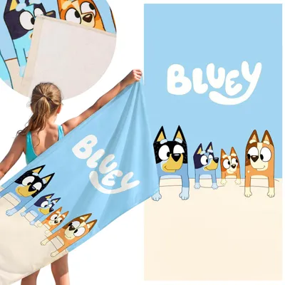 Produktbild von Bluey, schnelltrocknendes Strand- und Badetuch aus 100 % Baumwolle, 70 x 140 cm,