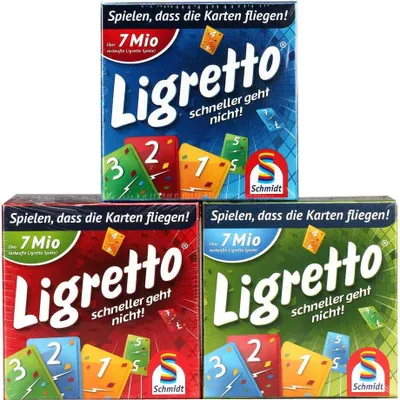 Produktbild von Schmidt Spiele Ligretto 12 Spieler - Vorteilspack (blau + grün +  rot)