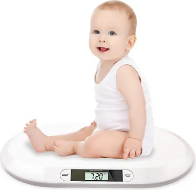 Produktbild von TolleTour Babywaage multfunktionale Digital Kinderwaage Tragkraft, Säuglingswaage Stillwaage Tierwagge LED-Anzeige gebogene Oberfläche, Tara-und Haltefunktion