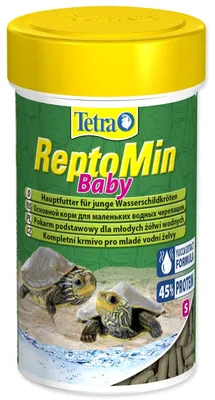 Obrázek produktu pro Základní potrava ve formě tyčinek, která poskytuje zdravou a chutnou stravu přizpůsobenou výživovým potřebám mladých vodních želv