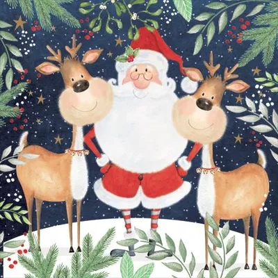 Produktbild von 20 Servietten Santa & Funny Rentiere