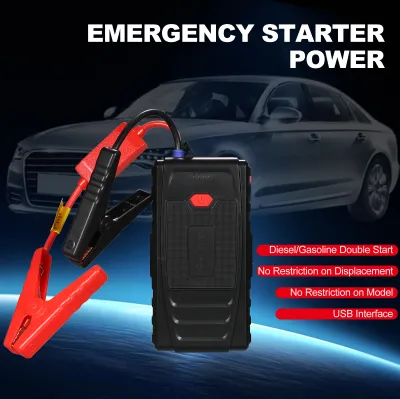 Zdjęcie produktu dla 12V Auto Battery Starter Lithium Jump Box z oświetleniem LED Pompa powietrza Przenośny samochodowy rozrusznik z kablami rozruchowymi do silników benzynowych 8.0L i wysokoprężnych 6.0L