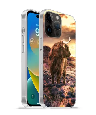 Produktbild von MuchoWow® Handyhülle Schutzhülle Hülle für Apple iPhone 14 Pro - Softcase Schottische Highlander - Horizont - Landschaft Silikon Softcase Handy Hülle - Umschlag