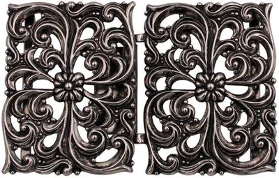 Immagine prodotto di Traditionelle Schnalle aus silberfarbenem Metall mit Riemenverschluss, 65 mm x 40 mm, deutscher Herkunft