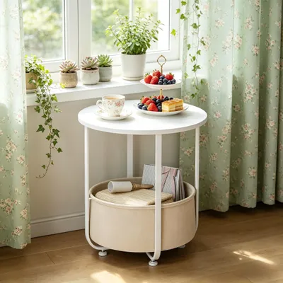 Produktbild von Einfaches Design Beistelltisch,Runder Couchtisch,Sofatisch,Beistelltisch(nur mit Beistelltisch)
