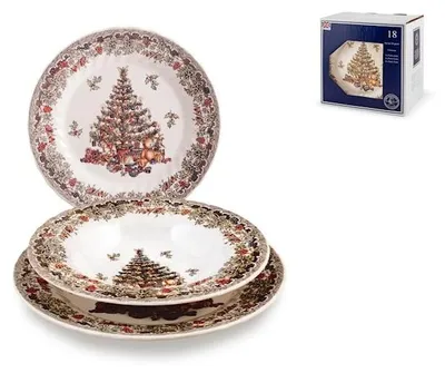 Produktbild von Churchill Season Greetings Tafelservice, Steingut, Elfenbeinfarbe, 18-teilig, Steingut, Elfenbeinweiß, Einheitsgröße
