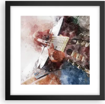 Produktbild von Gerahmtes Poster - Schwarzer Rahmen - Gitarre Musik - 30x30 cm - Wand Bild - Wanddeko - Wandbilder - Kunstposter - Wandposter - Bilderrahmen - Bilder - Kunstdruck - Wandbild - P2BAC30x30-4000