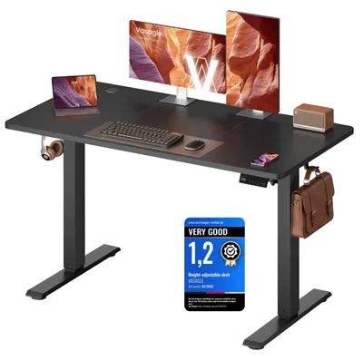 Zdjęcie produktu dla Stół biurowy ergonomiczny z regulowaną wysokością i funkcją pamięci, Czarny, 120 x 60 cm