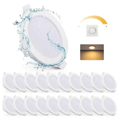 Produktbild von Gr4tec 6W LED Einbaustrahler 230V Dimmbar 2700K Warmweiß IP65, 20er Set